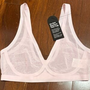 Sheer Mesh Light Pink Bralette -